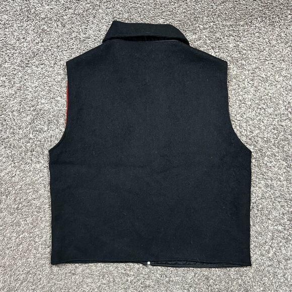 Vintage Alpaca Vest Southwestern Full Zip Peruvian Jacket 70s 80s L/XL Black - Picture 7 of 8